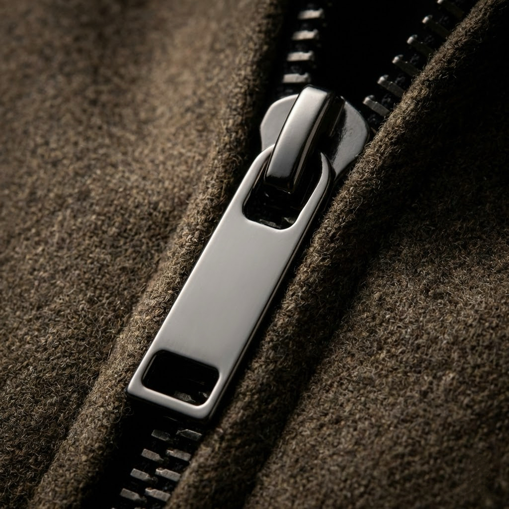 Gunmetal zinc alloy zipper pull for jackets by Wahkoi Metal