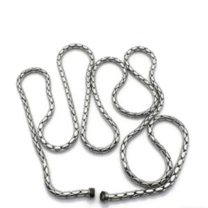 High-end antique silver textured scale pattern chain with custom threaded screw ends for bespoke artisanal bags, OEM manufactured by Wahkoi Metal.