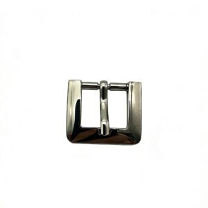 High-end glossy gunmetal chunky roller pin buckle and heavy-duty strap adjuster for luxury leather belts and men's bags, custom OEM manufactured by Wahkoi Metal.