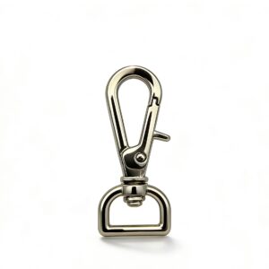 High-end mirror-polished light gold classic swivel snap hook with D-ring base for luxury handbag straps, custom OEM manufactured by Wahkoi Metal