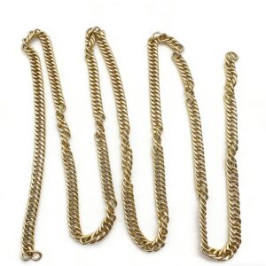 High-end mirror-polished light gold curb chain and Cuban link strap for luxury evening bags and modern crossbody designs, custom OEM manufactured by Wahkoi Metal