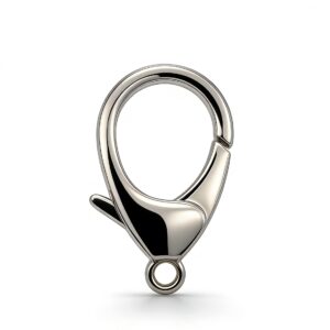 High-end mirror-polished light gold teardrop lobster claw clasp with fixed bottom ring for premium keychains and bag charms, custom OEM manufactured by Wahkoi Metal.