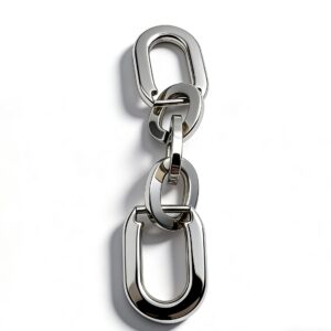 High-end mirror-polished silver chunky elongated U-link chain for luxury bag handles and high-street statement accessories, custom OEM manufactured by Wahkoi Metal.