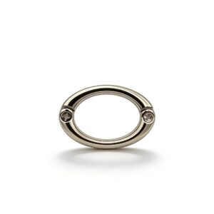 High-end mirror-polished silver openable oval ring and dual-screw elliptical connector for luxury bag repair and modular design, custom OEM manufactured by Wahkoi Metal.