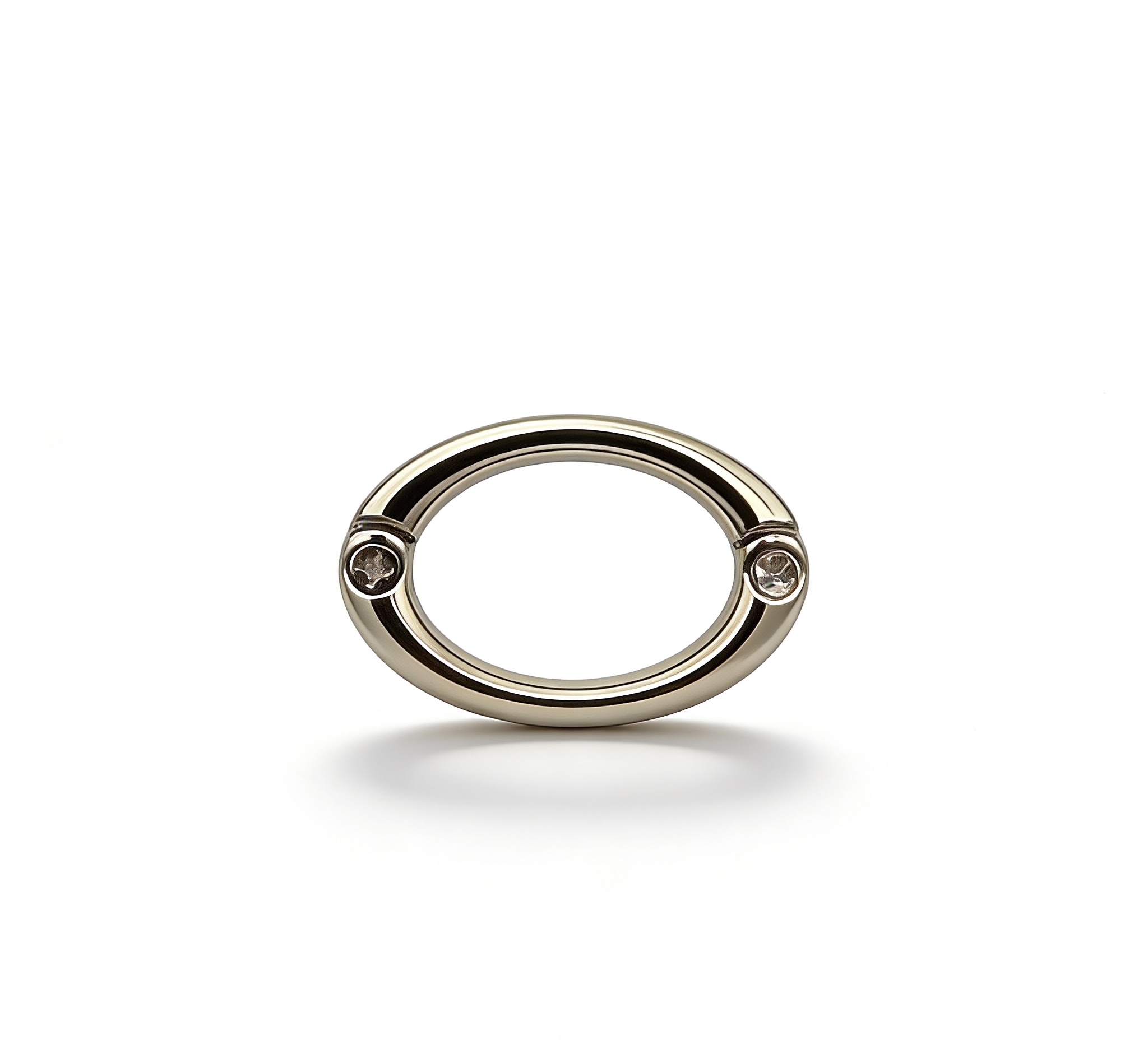 High-end mirror-polished silver openable oval ring and dual-screw elliptical connector for luxury bag repair and modular design, custom OEM manufactured by Wahkoi Metal.