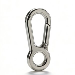 High-end mirror-polished silver round spring clasp O-ring for luxury bag straps, custom OEM manufactured by Wahkoi Metal.