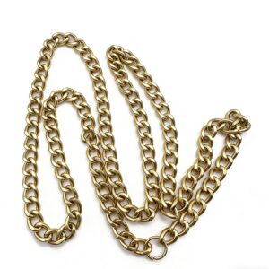 High-end vintage gold curb chain and Cuban link strap for luxury crossbody bags and vintage handbags, custom OEM manufactured by Wahkoi Metal.