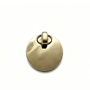 Premium brushed gold zinc alloy rectangular turn lock for luxury handbags, custom manufacturing by Wahkoi Metal.